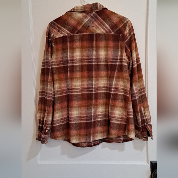 Legendary Whitetails Brown Orange Pumpkin Spice Flannel Button Up Womens Size L - Picture 2 of 11
